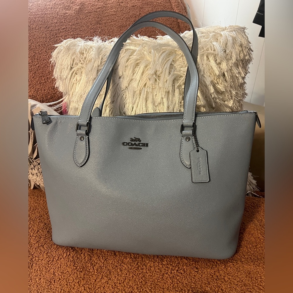 Coach Leather Light Blue Tote